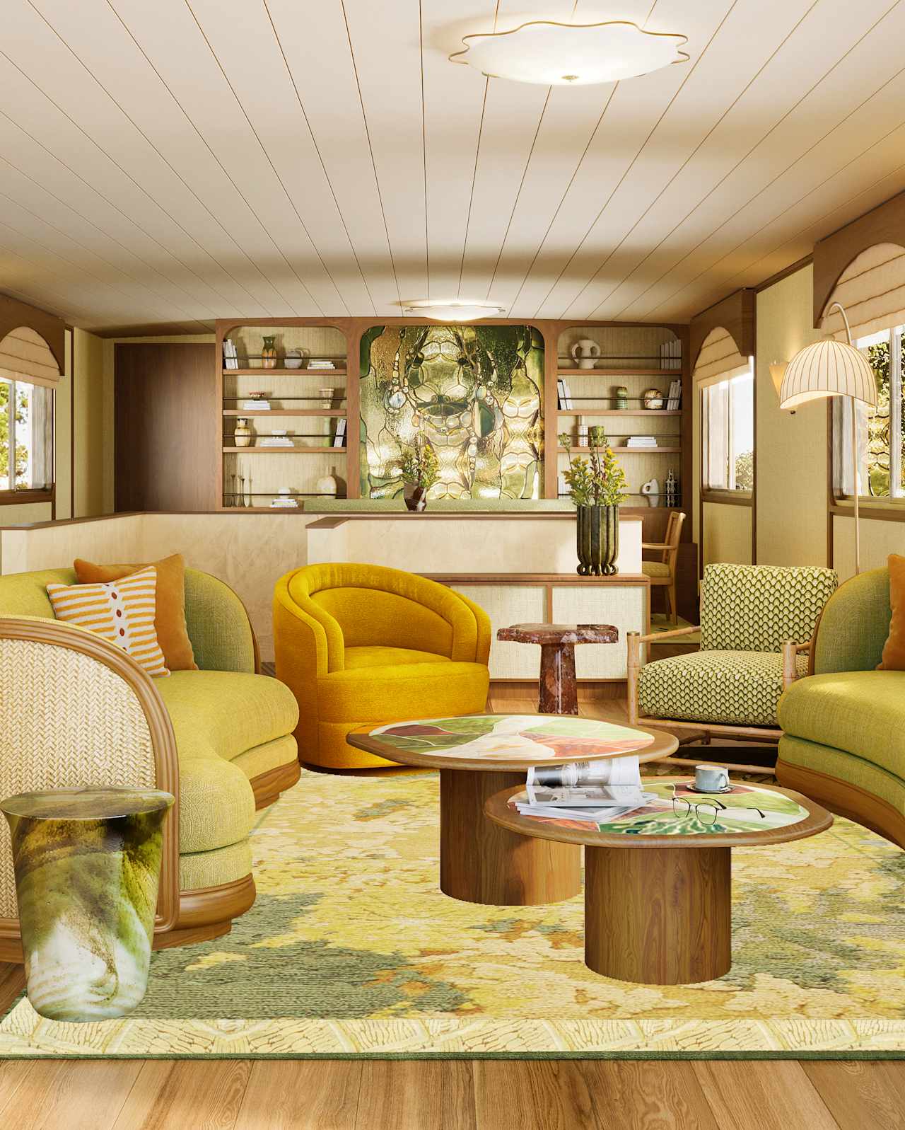 Lounge an Bord der Marguerite